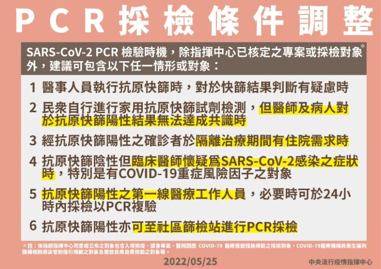 PCR採檢條件調整