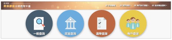 監察院政治獻金公開查閱平台點擊一般查詢