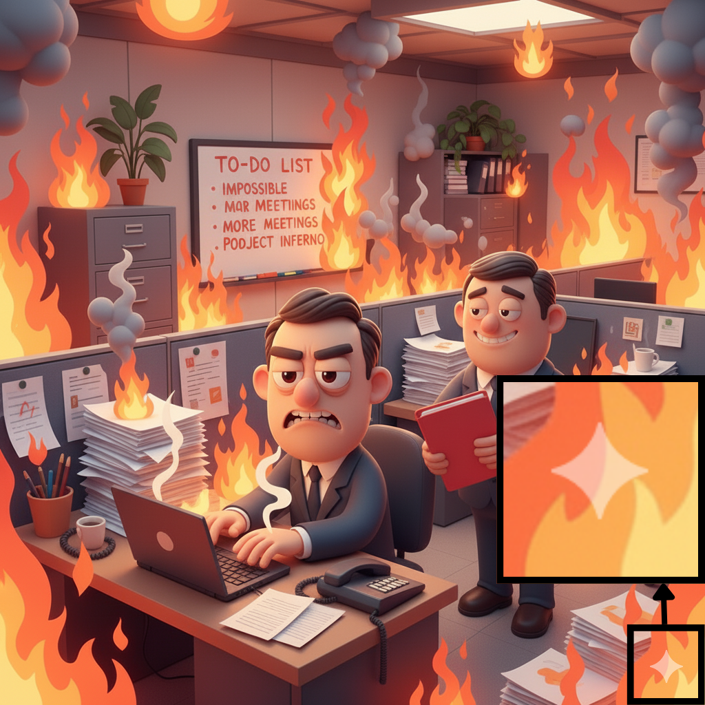 針對免費版和Google AI Pro用戶生成的影像，右下角將保留可見的浮水印（圖／職場力小編使用Gemini生成）