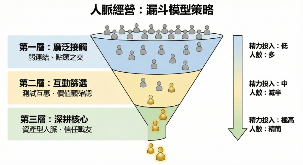 人脈經營漏斗模型策略。