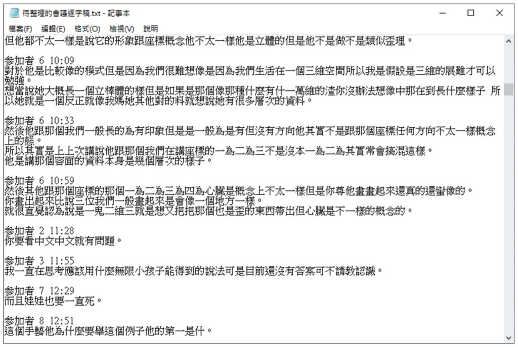 待整理的會議逐字稿