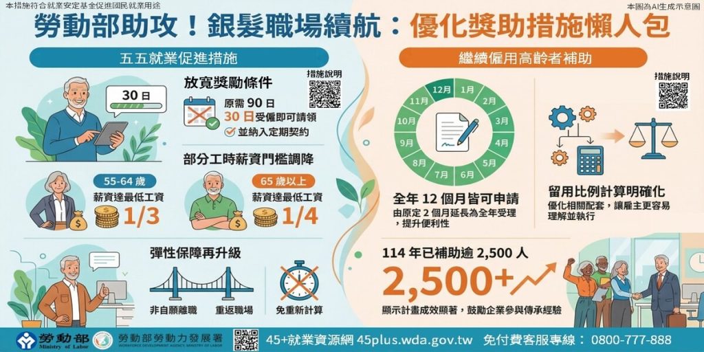 勞動部助攻！銀髮職場續航