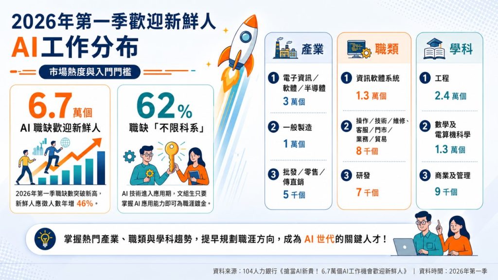 2026年第一季歡迎新鮮人AI工作分布