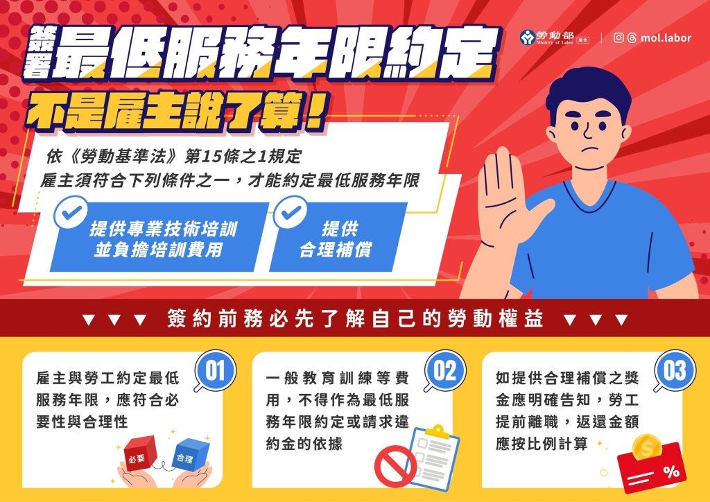簽署最低服務年限約定不是雇主說了算
