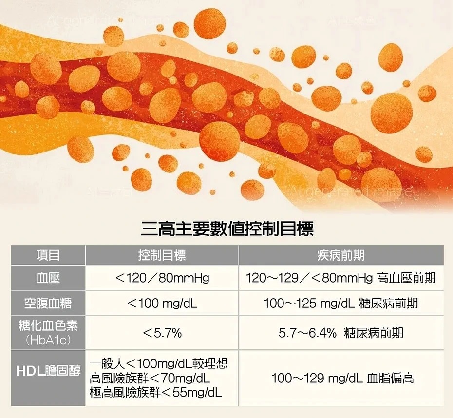三高主要數值控制目標