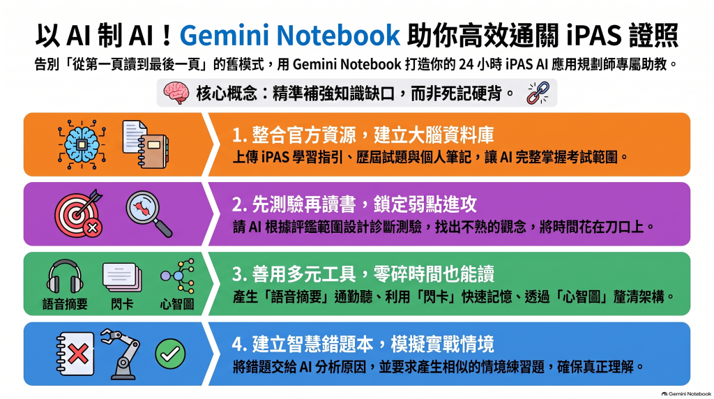 以AI制AI，Gemini Notebook通關iPAS證照