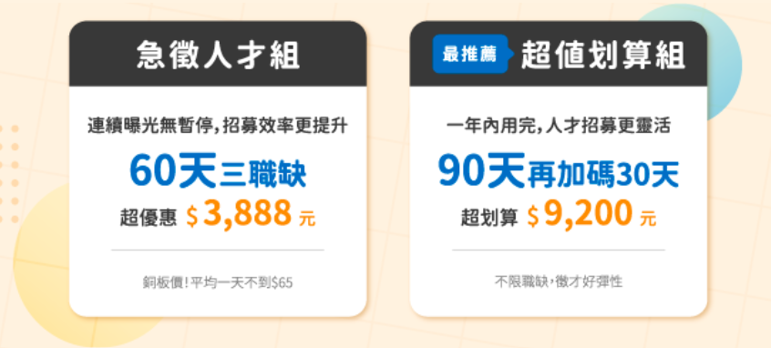 104徵才廣告首購優惠方案