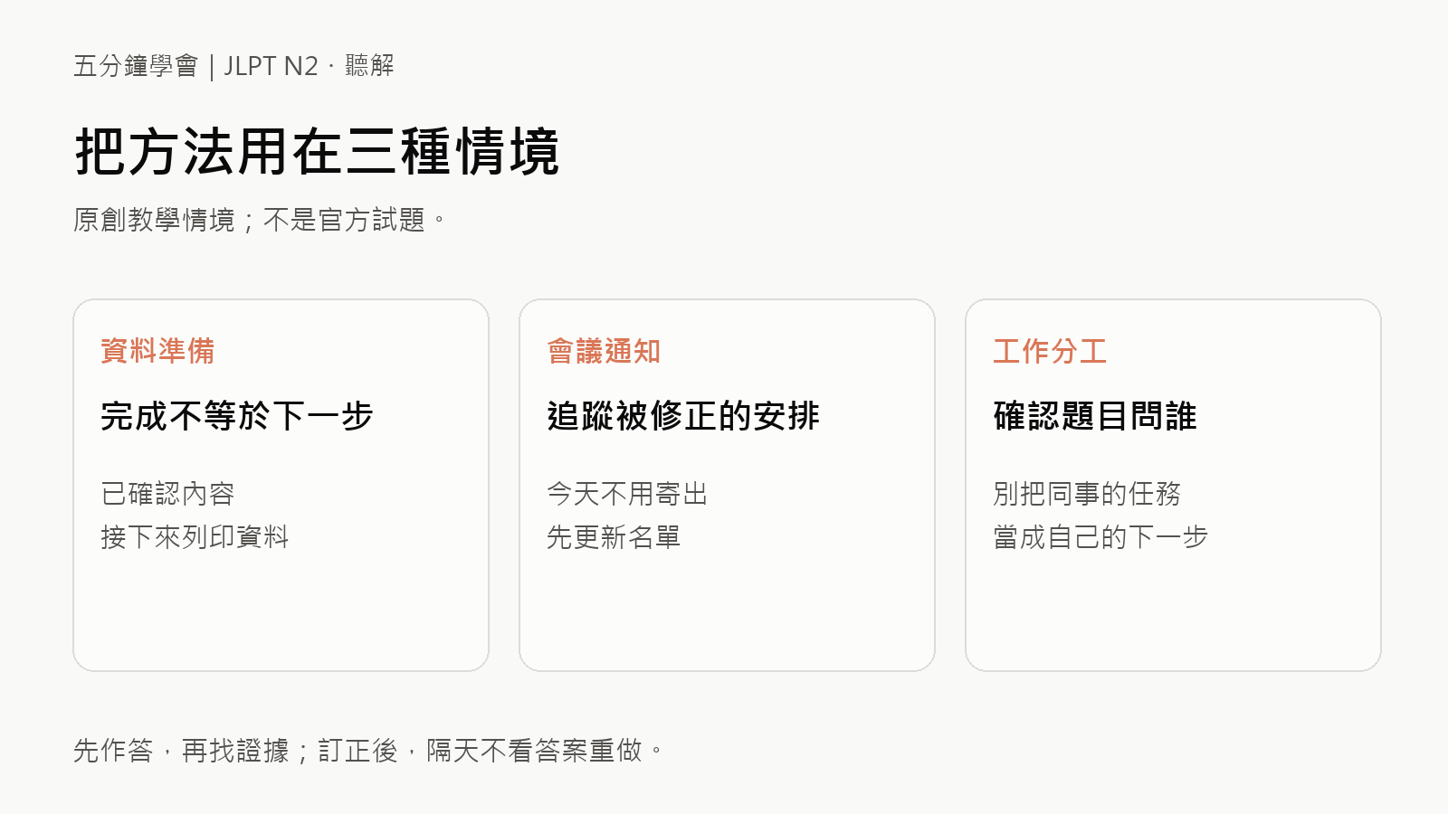 5分鐘學會聽解行動判斷：聽出接下來要做什麼的原創應用情境