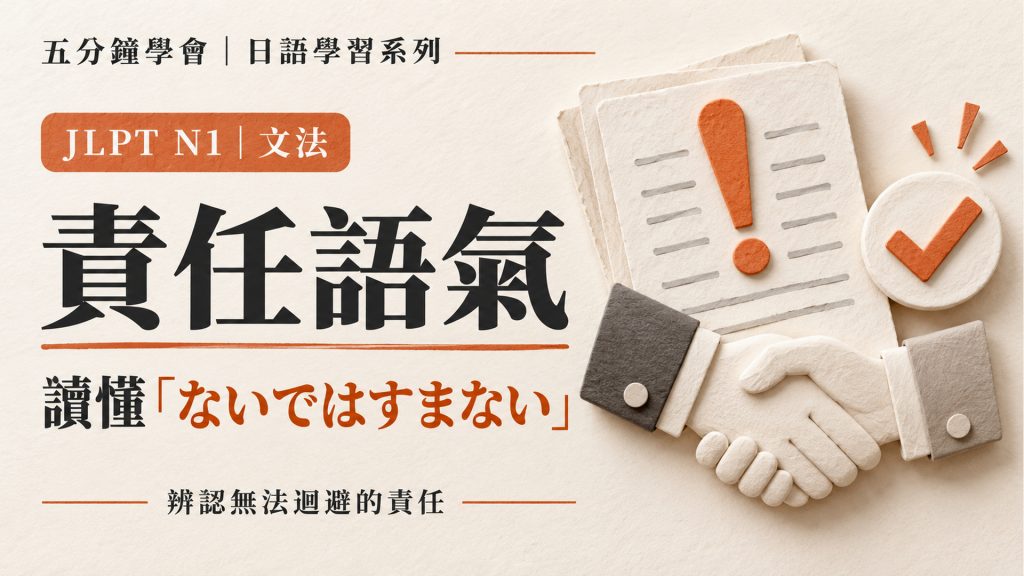JLPT N1「ないではすまない」只是雙重否定？讀懂無法迴避的責任｜附5分鐘影音及練習