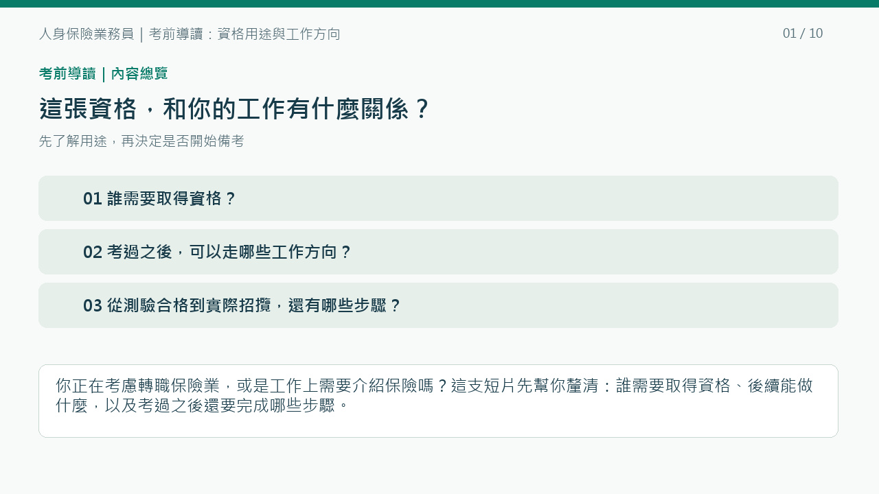 人身保險業務員備考系列：人身保險業務員證照有什麼用？誰需要考、能做哪些工作