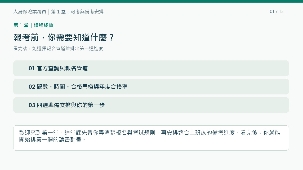 人身保險業務員備考系列：人身保險業務員怎麼考？報考資格、考試時間與四週備考安排