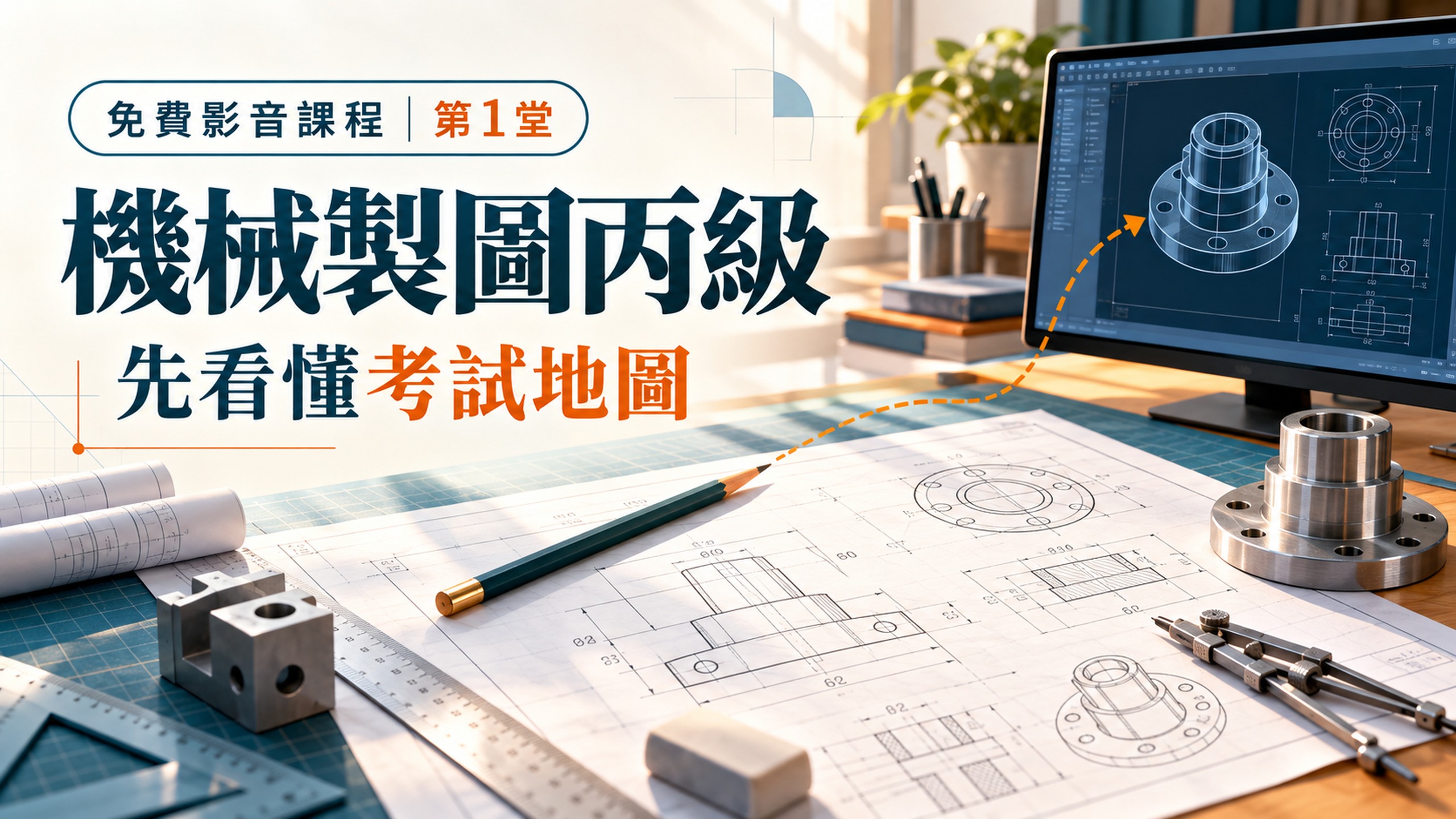機械製圖丙級第1堂專屬封面：先看懂考試地圖