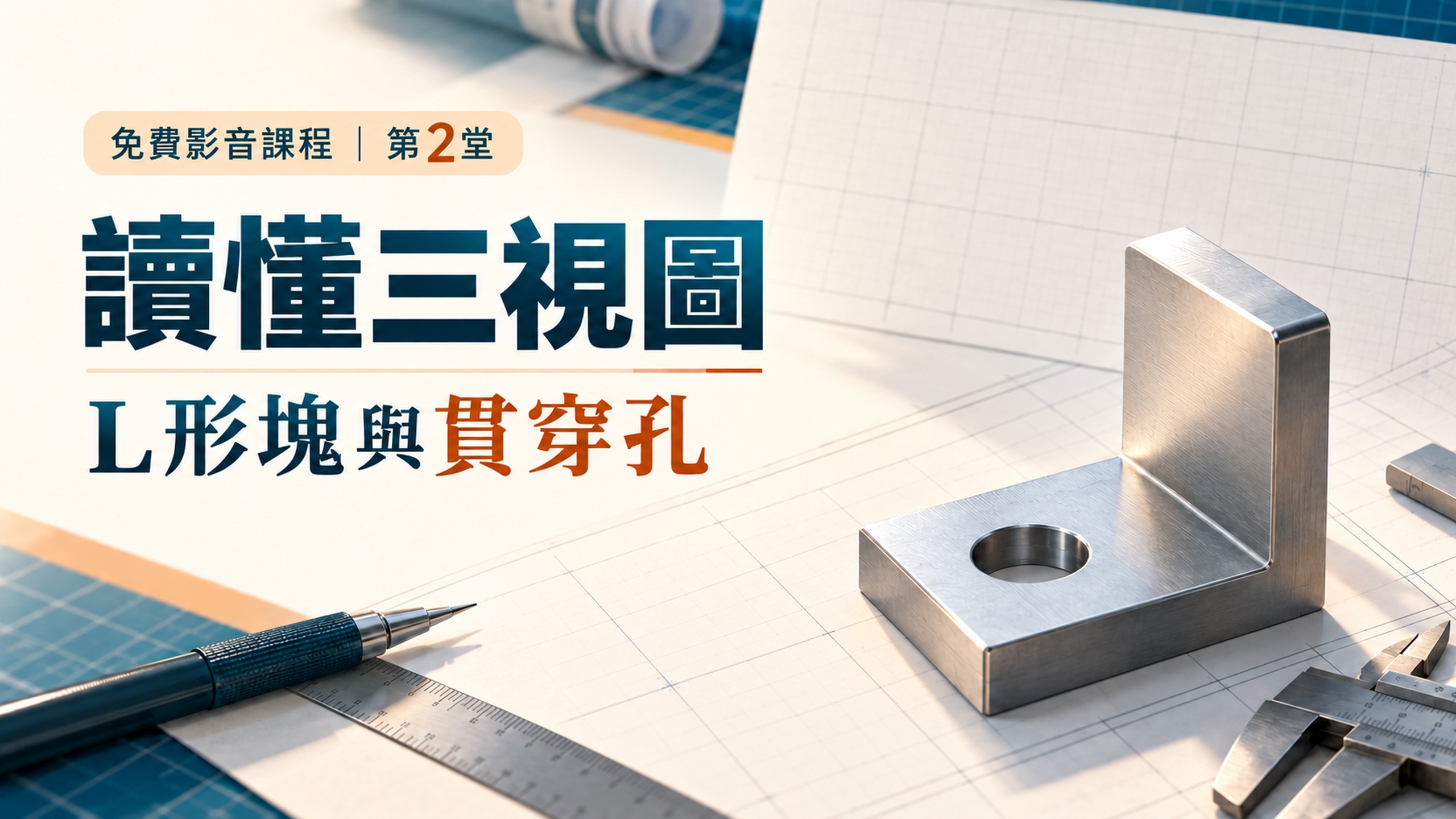 機械製圖丙級第2堂專屬封面：讀懂三視圖