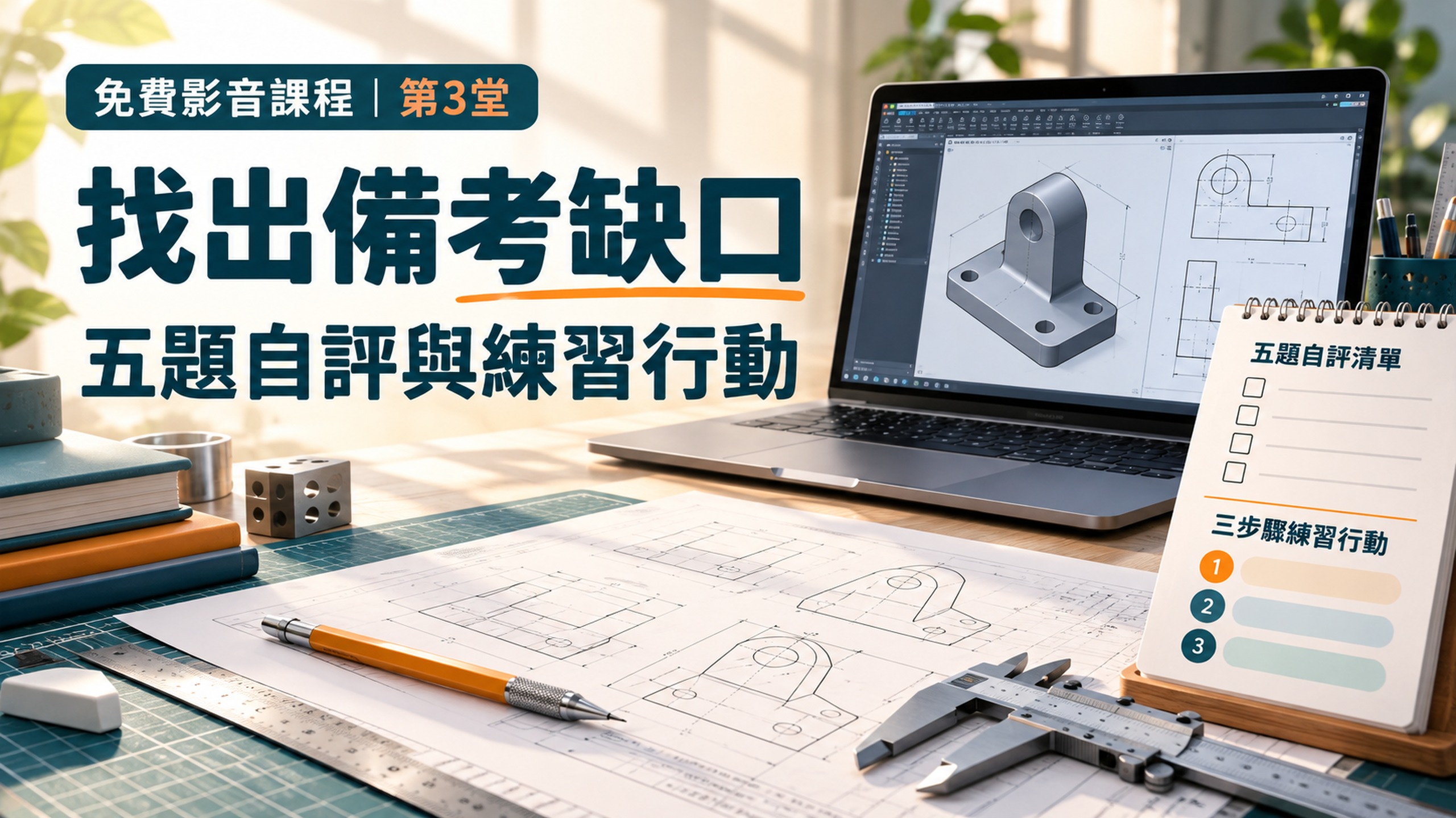 機械製圖丙級第3堂專屬封面：找出備考缺口