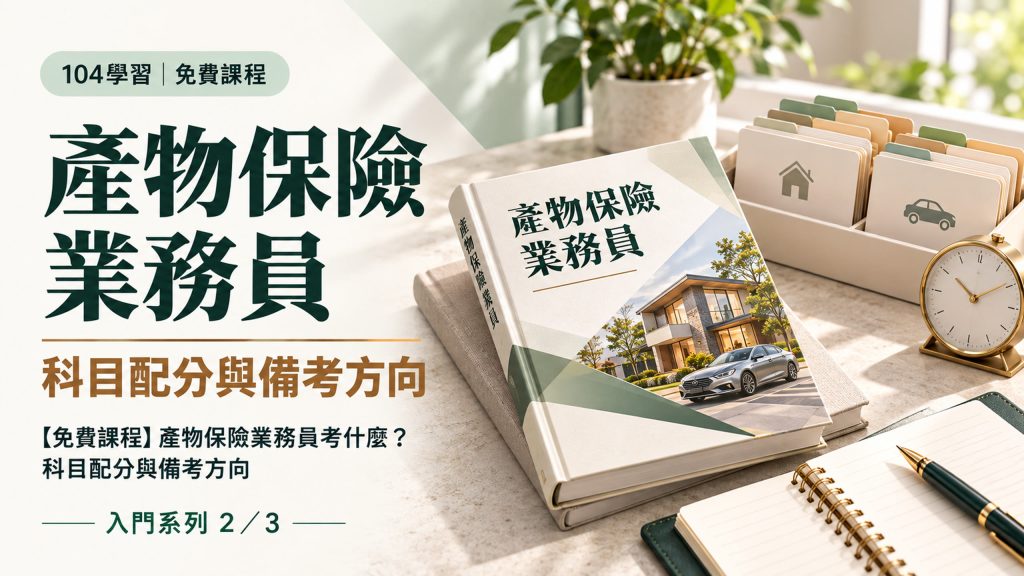 產物保險業務員證照考什麼？科目配分、合格標準與準備順序
